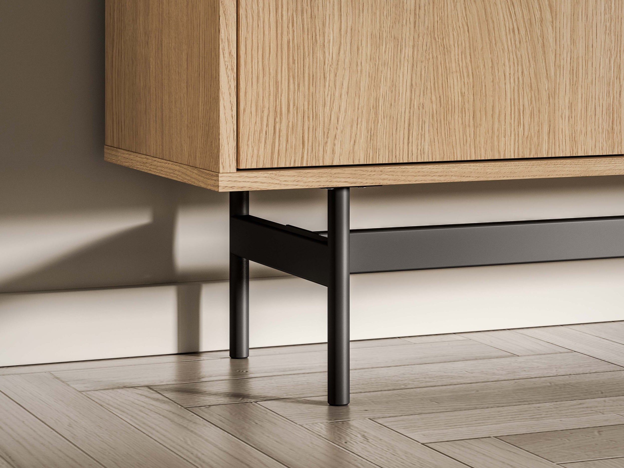 TV-Schrank Reynos, dreitürig, 150 cm, Eiche Mavelie