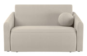 Ausziehbare Zweiersofa Poppino mit Stauraum, cremefarben, hydrofober Chenille-Stoff