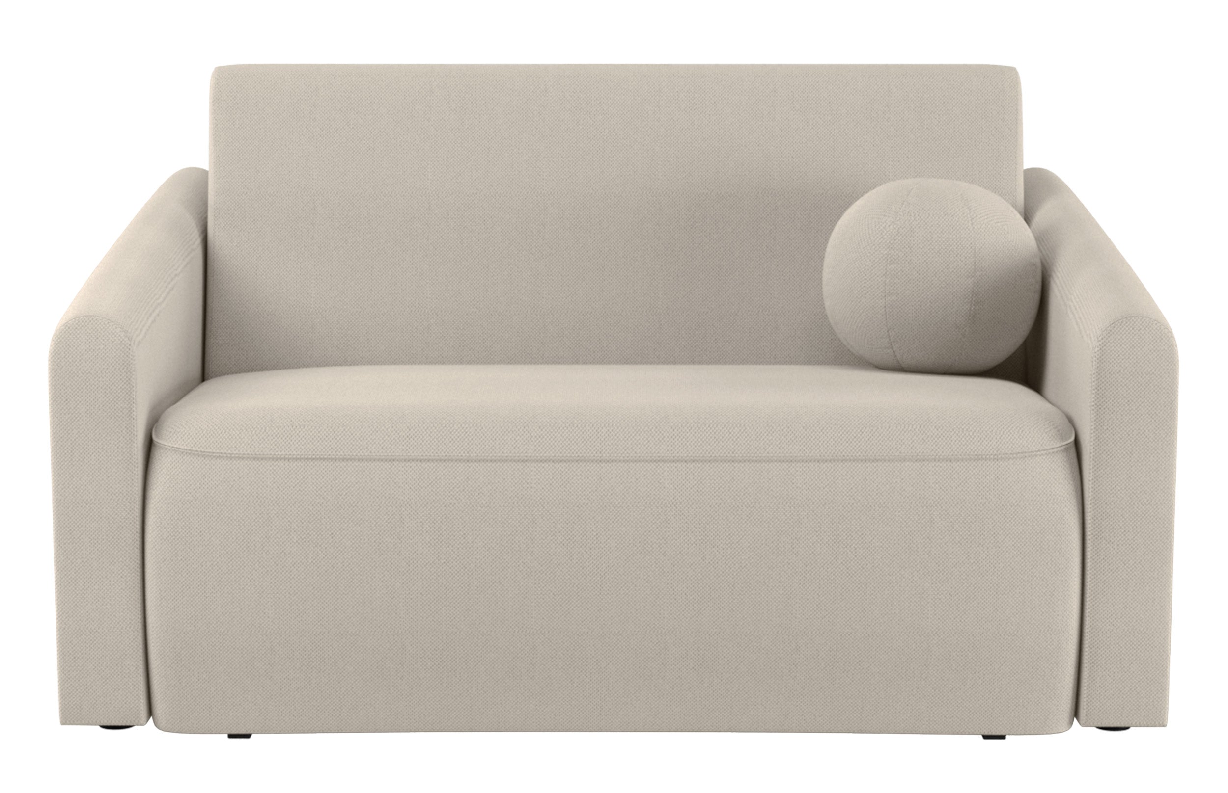 Ausziehbare Zweiersofa Poppino mit Stauraum, cremefarben, hydrofober Chenille-Stoff