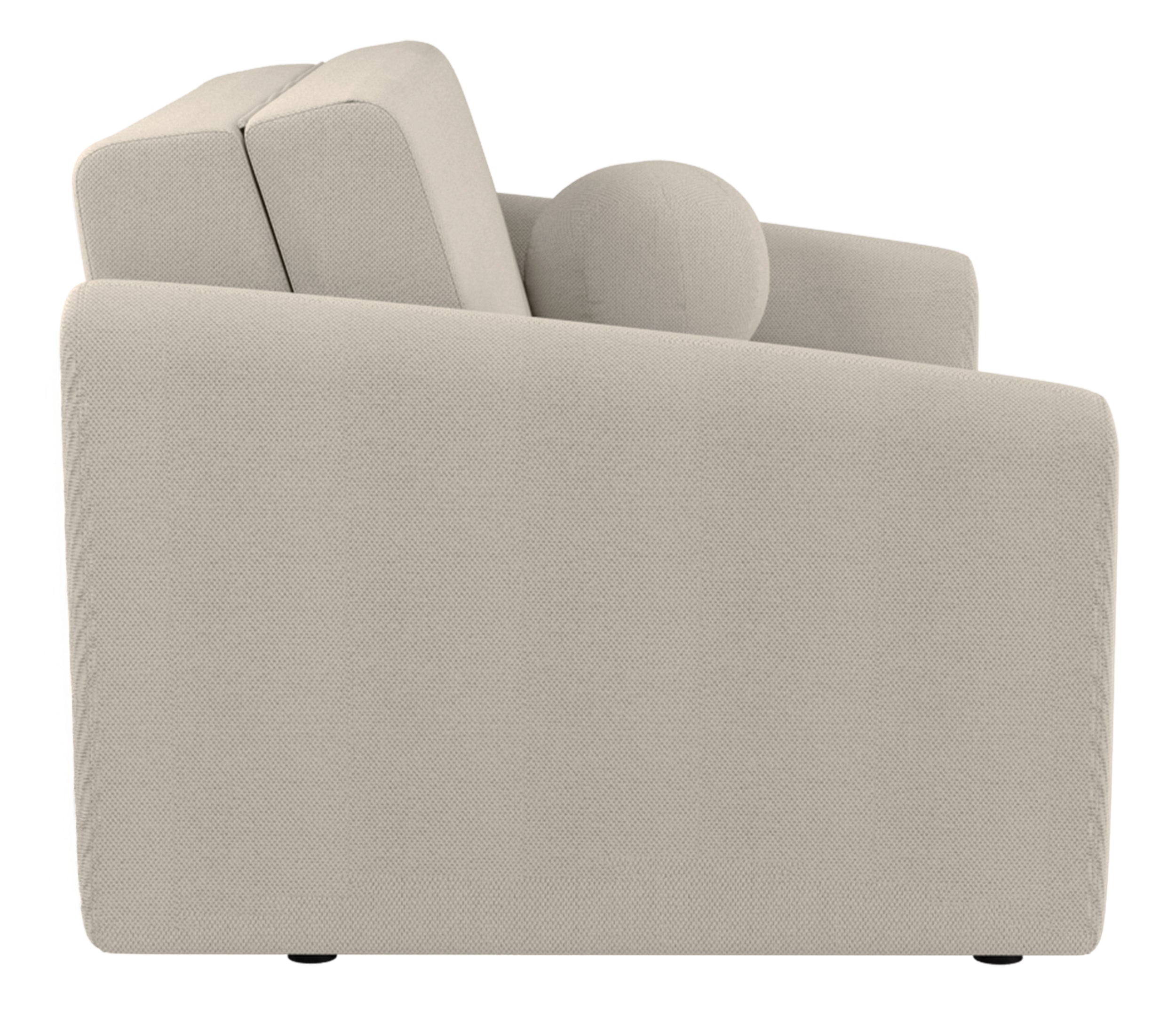 Ausziehbare Zweiersofa Poppino mit Stauraum, cremefarben, hydrofober Chenille-Stoff
