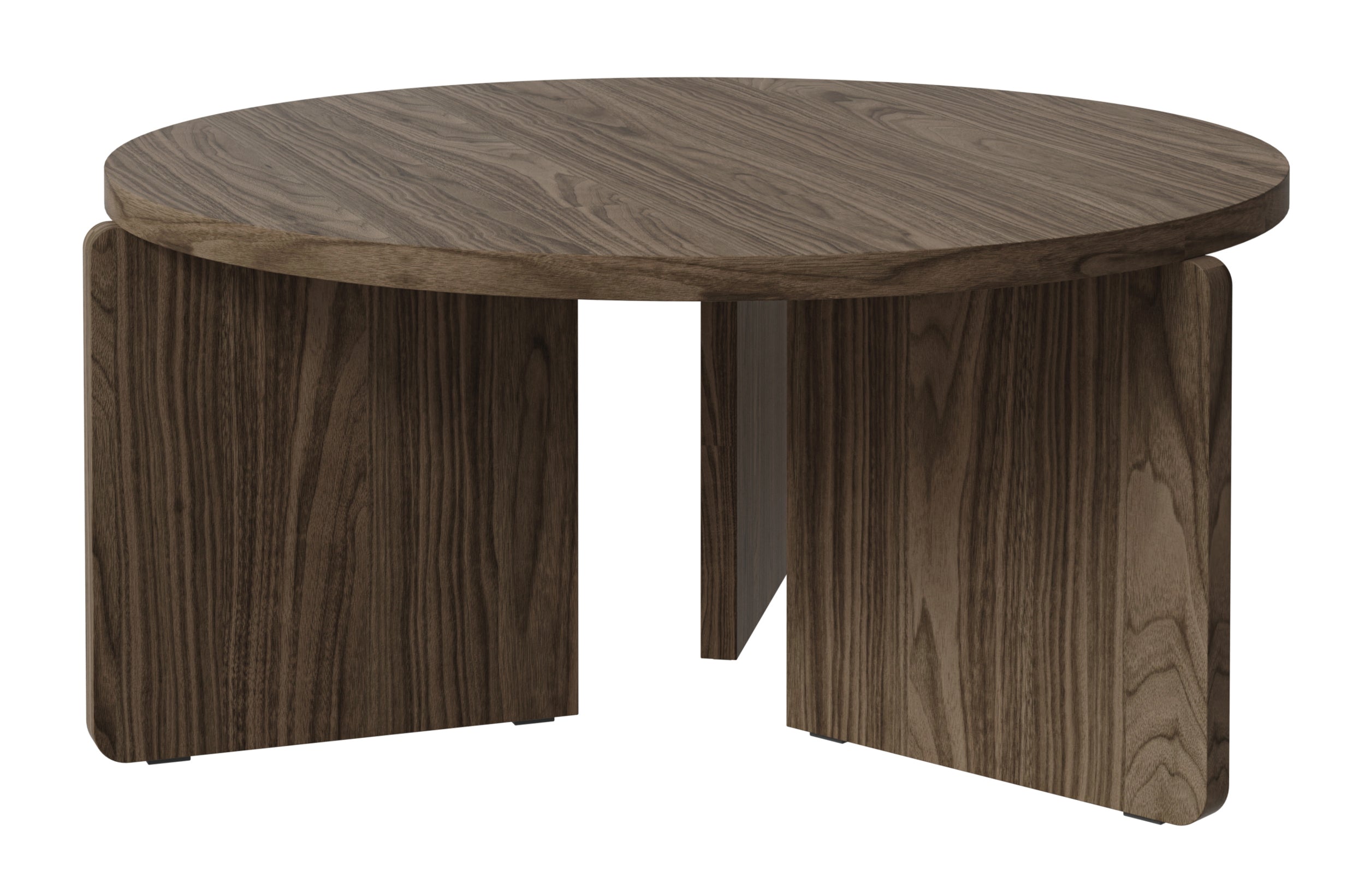 Runder Couchtisch Preffines 85 cm Wisconsin Nussbaum
