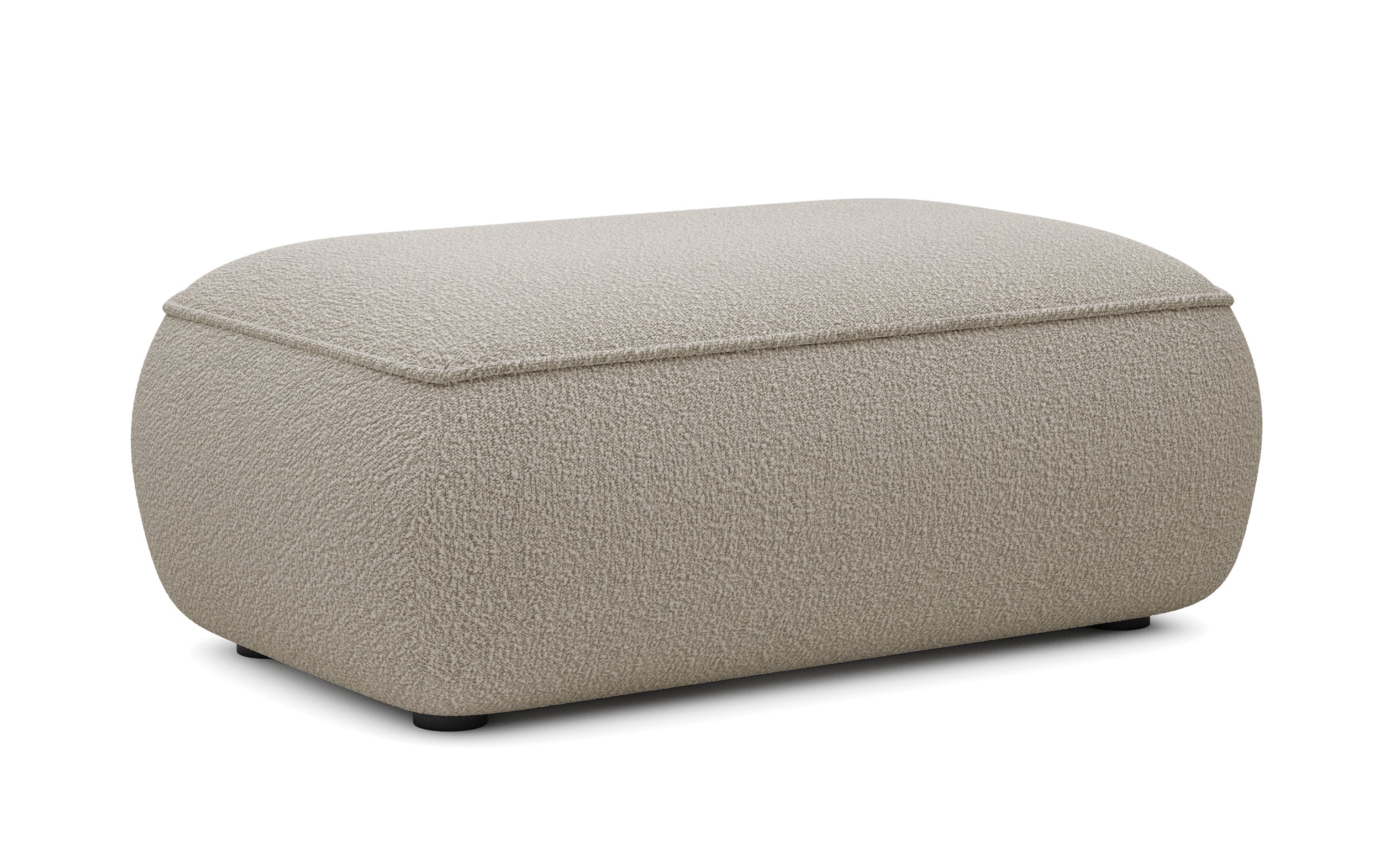 Dunkelbeige Bouclé-Hocker Ovo