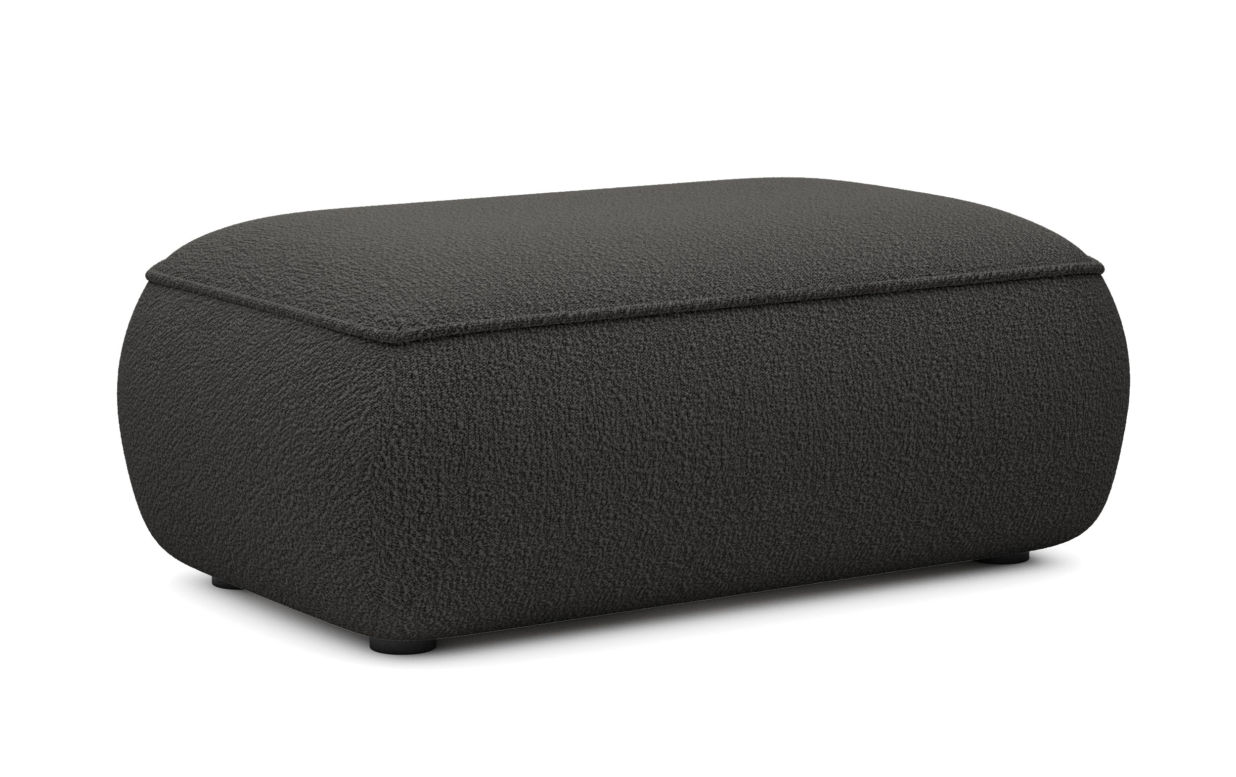 Pouf Ovo dunkelgrau Bouclé