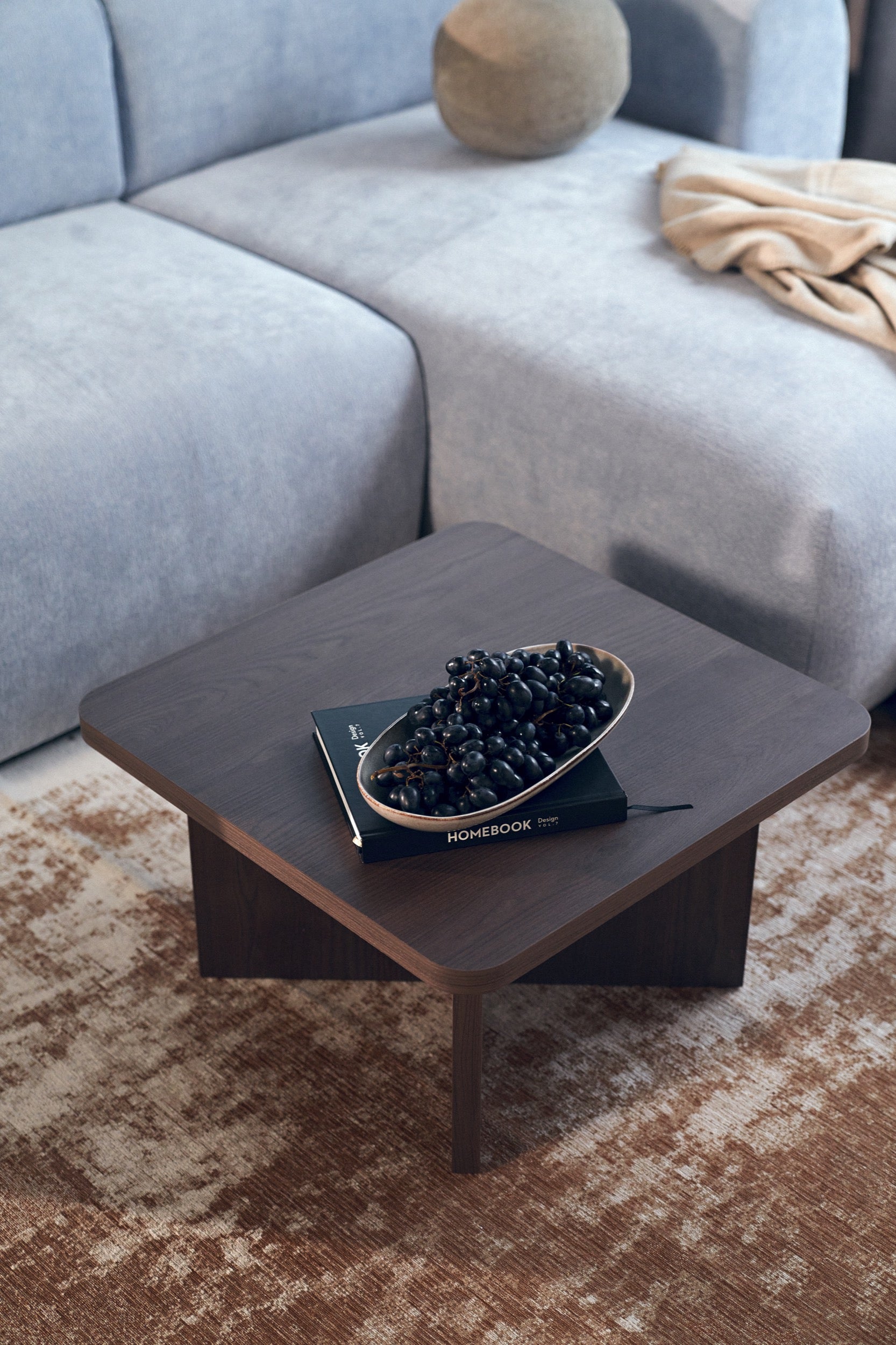 Quadratischer Couchtisch Qubeo 60 cm Esche Prestige Bronze