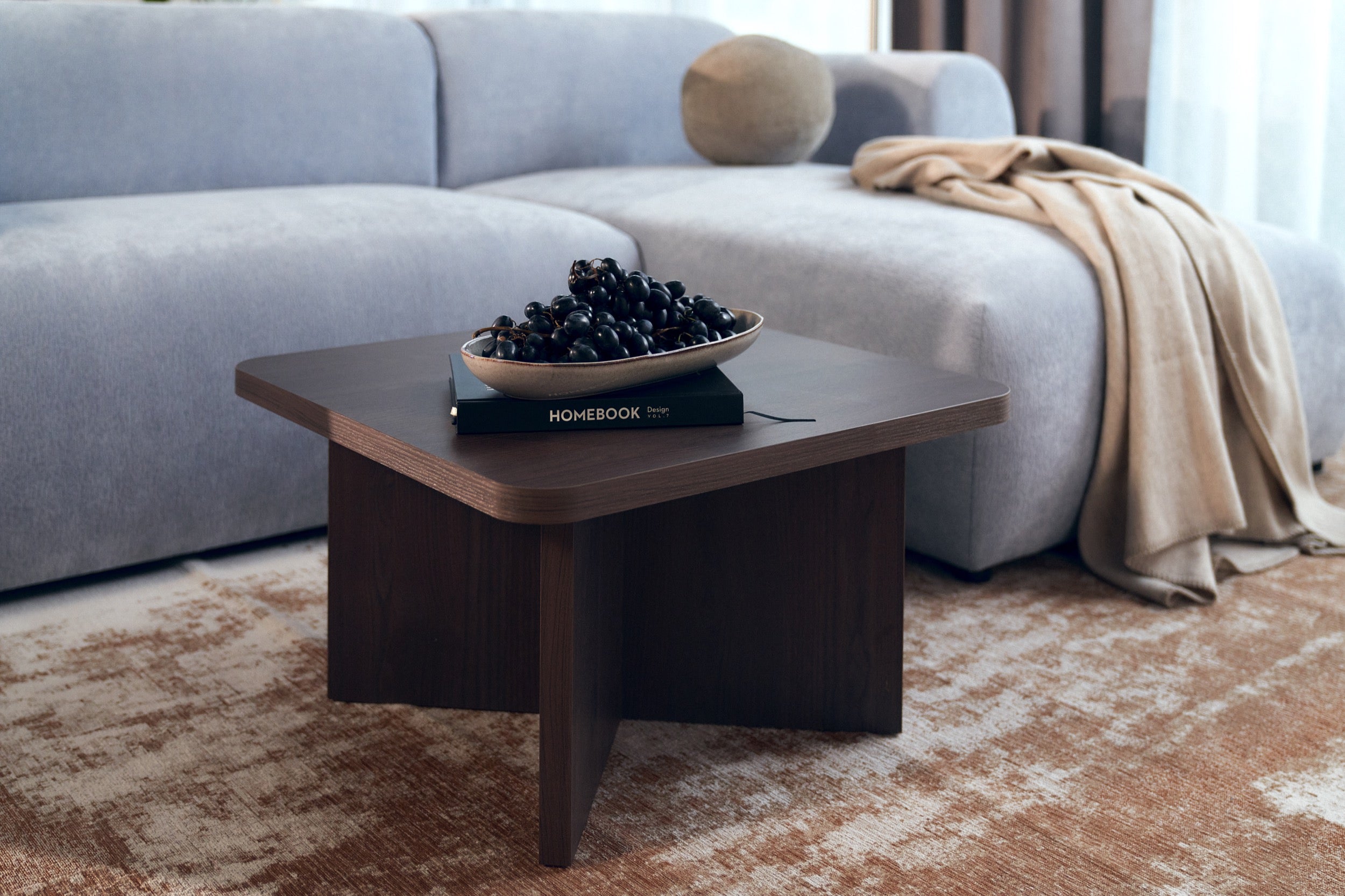 Quadratischer Couchtisch Qubeo 60 cm Esche Prestige Bronze