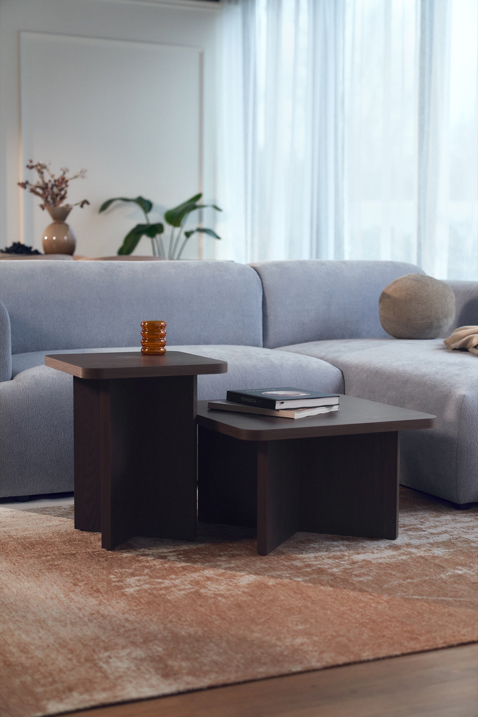 Quadratischer Couchtisch Qubeo 42 cm Esche Prestige Bronze