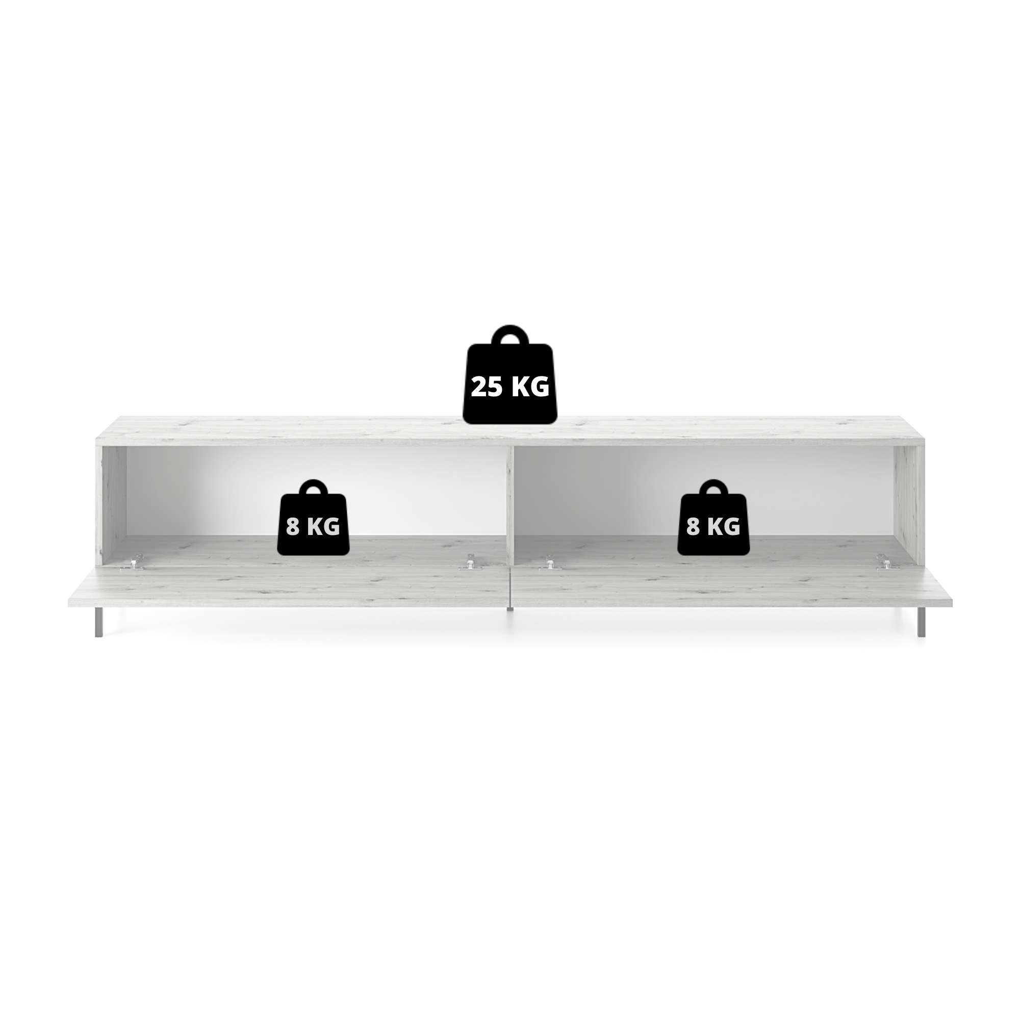 TV-Schrank Lammelo 175 cm grau-beige mit goldenen Beinen