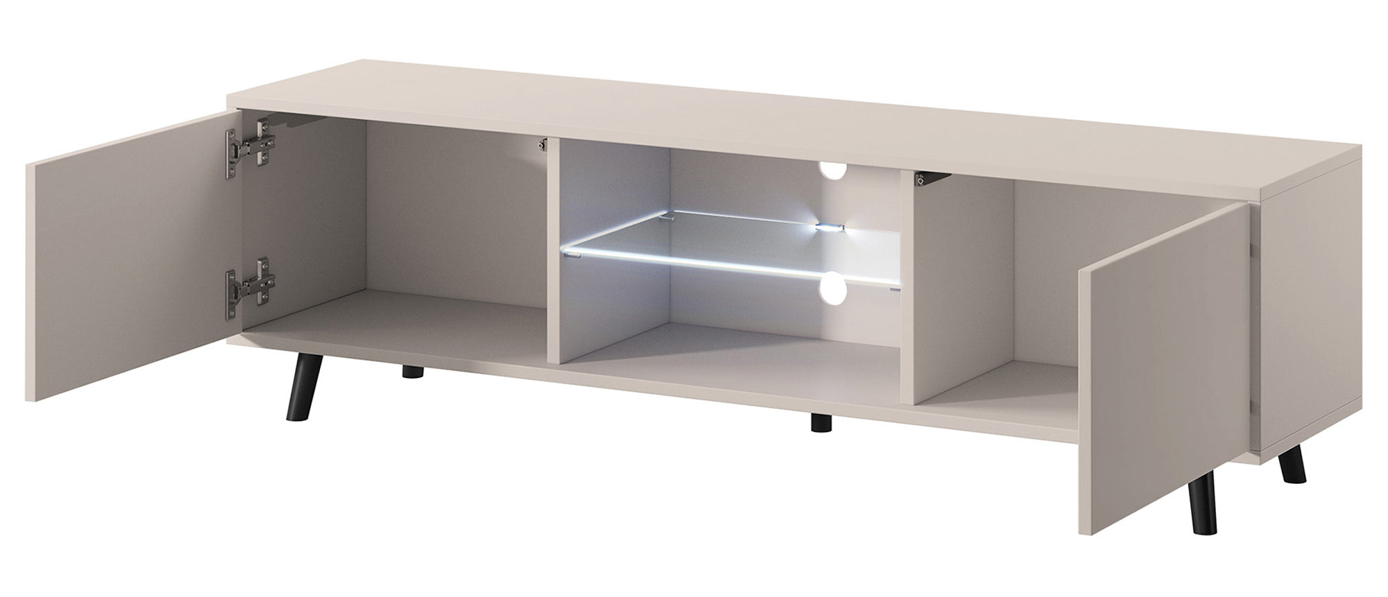 TV-Schrank Lefyr 140 cm Grau Beige
