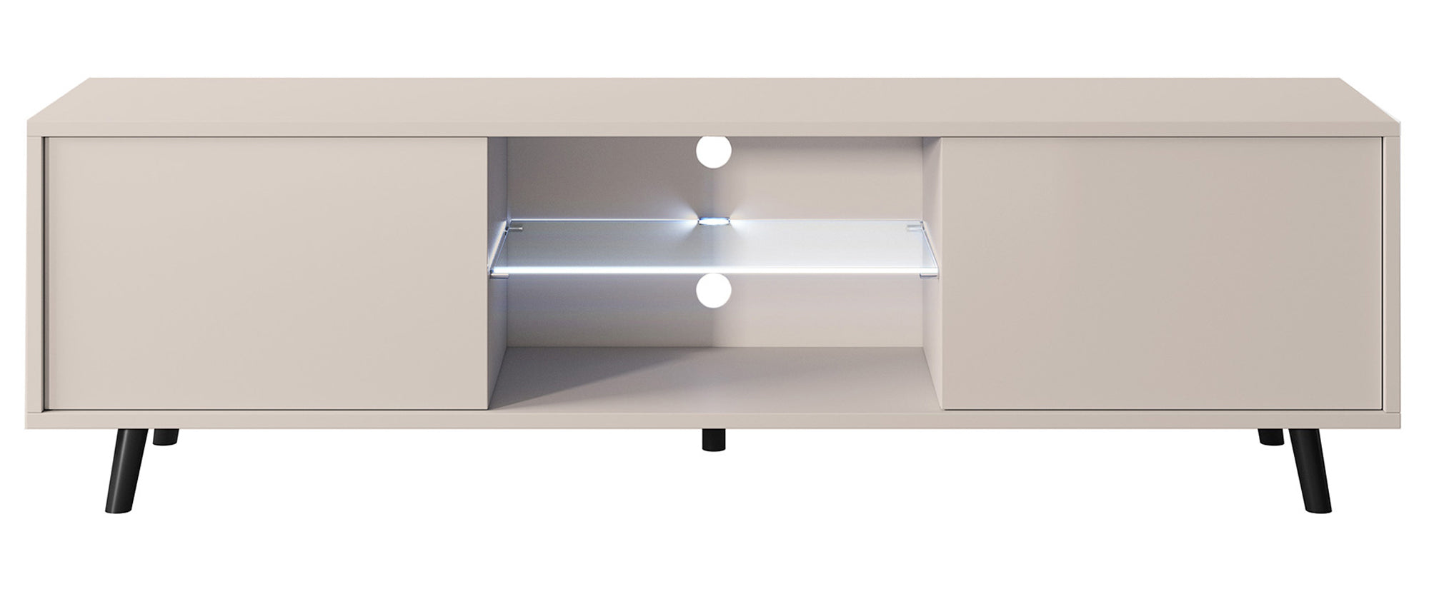 TV-Schrank Lefyr 140 cm Grau Beige