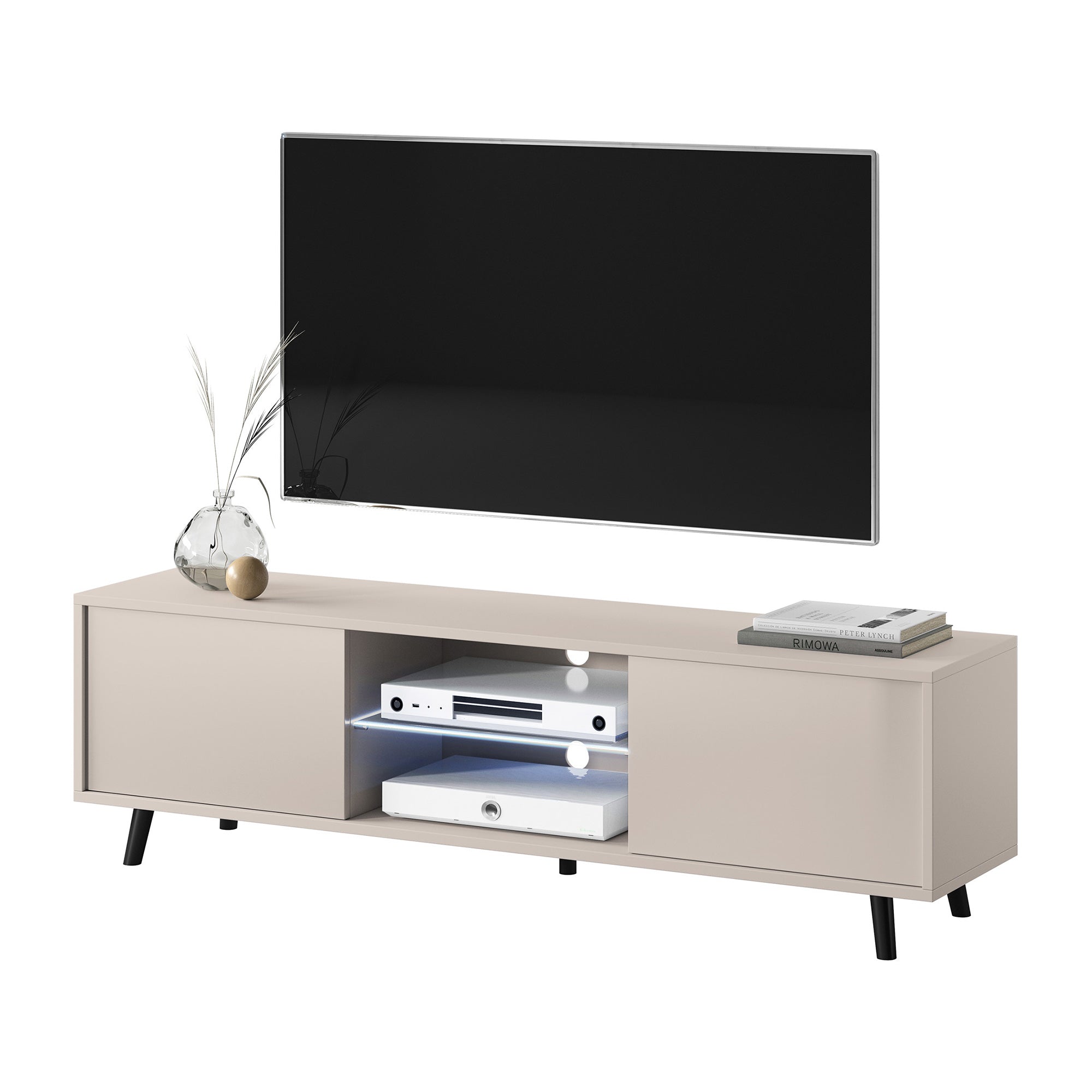 TV-Schrank Lefyr 140 cm Grau Beige