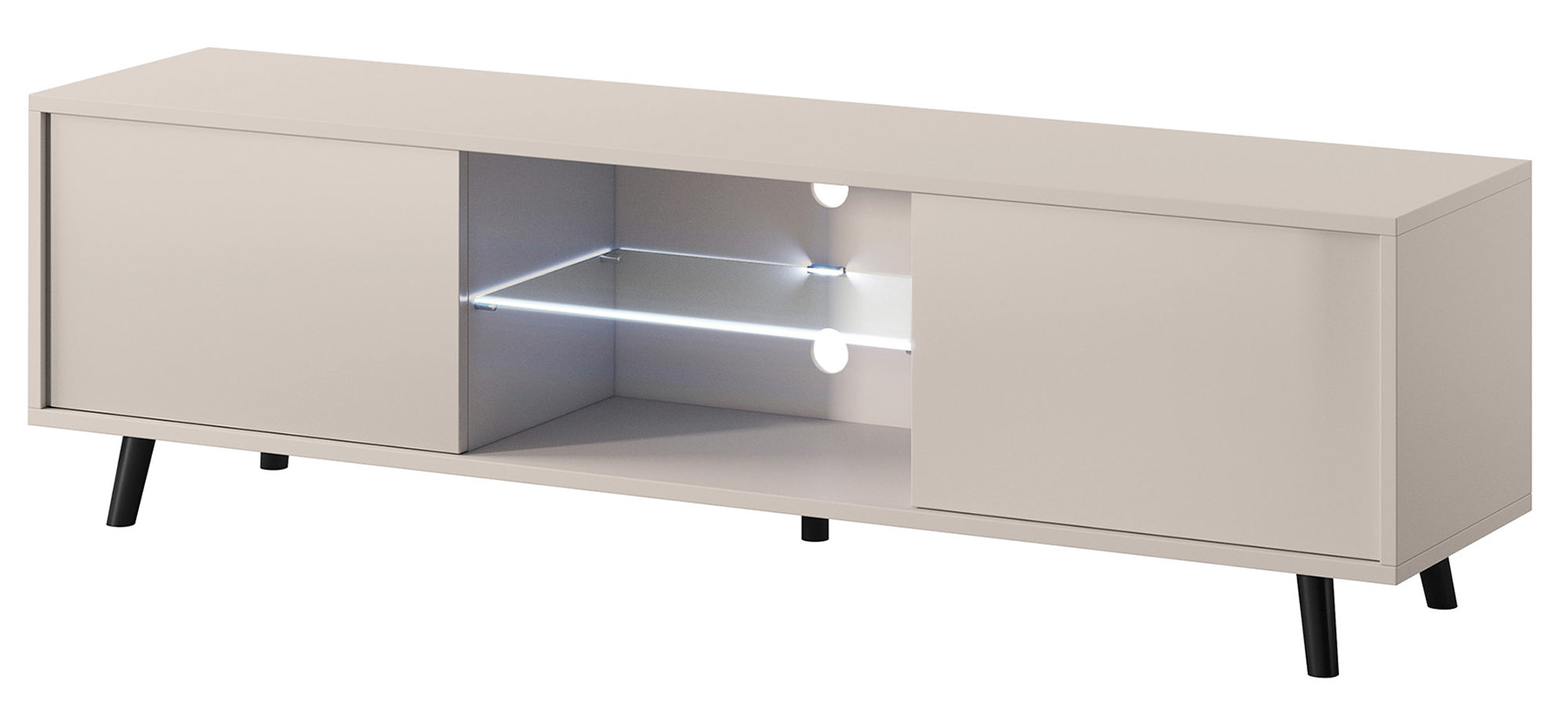 TV-Schrank Lefyr 140 cm Grau Beige