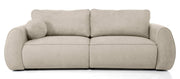 Ausziehbare Eckcouch Ruvea mit Aufbewahrungsfächern, beige, hydrophober Chenille-Stoff
