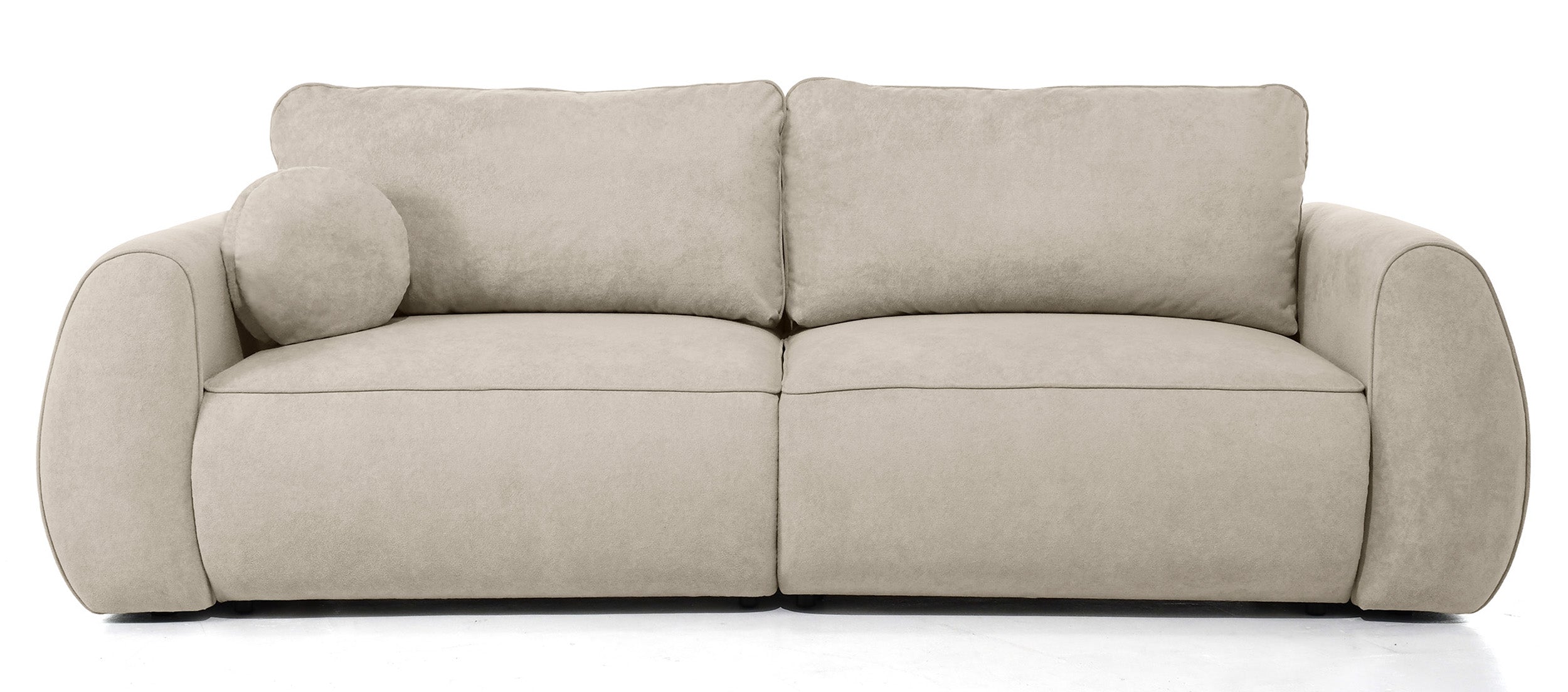 Ausziehbare Eckcouch Ruvea mit Aufbewahrungsfächern, beige, hydrophober Chenille-Stoff