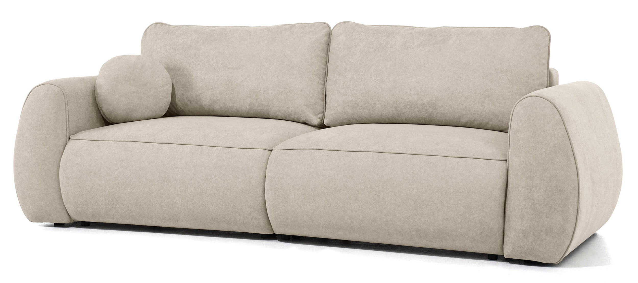 Ausziehbare Eckcouch Ruvea mit Aufbewahrungsfächern, beige, hydrophober Chenille-Stoff