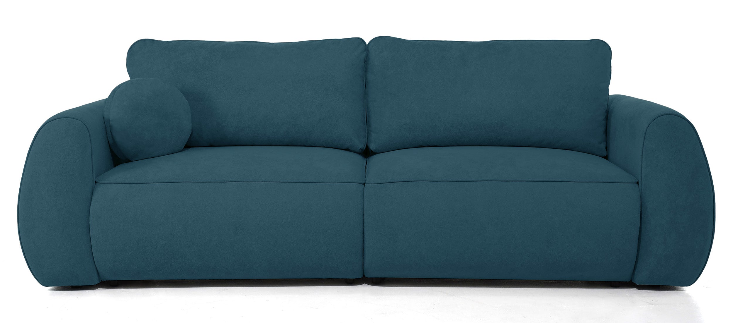 Ausziehbare Eckcouch Ruvea mit Stauraum, blau, hydrophobes Chenille