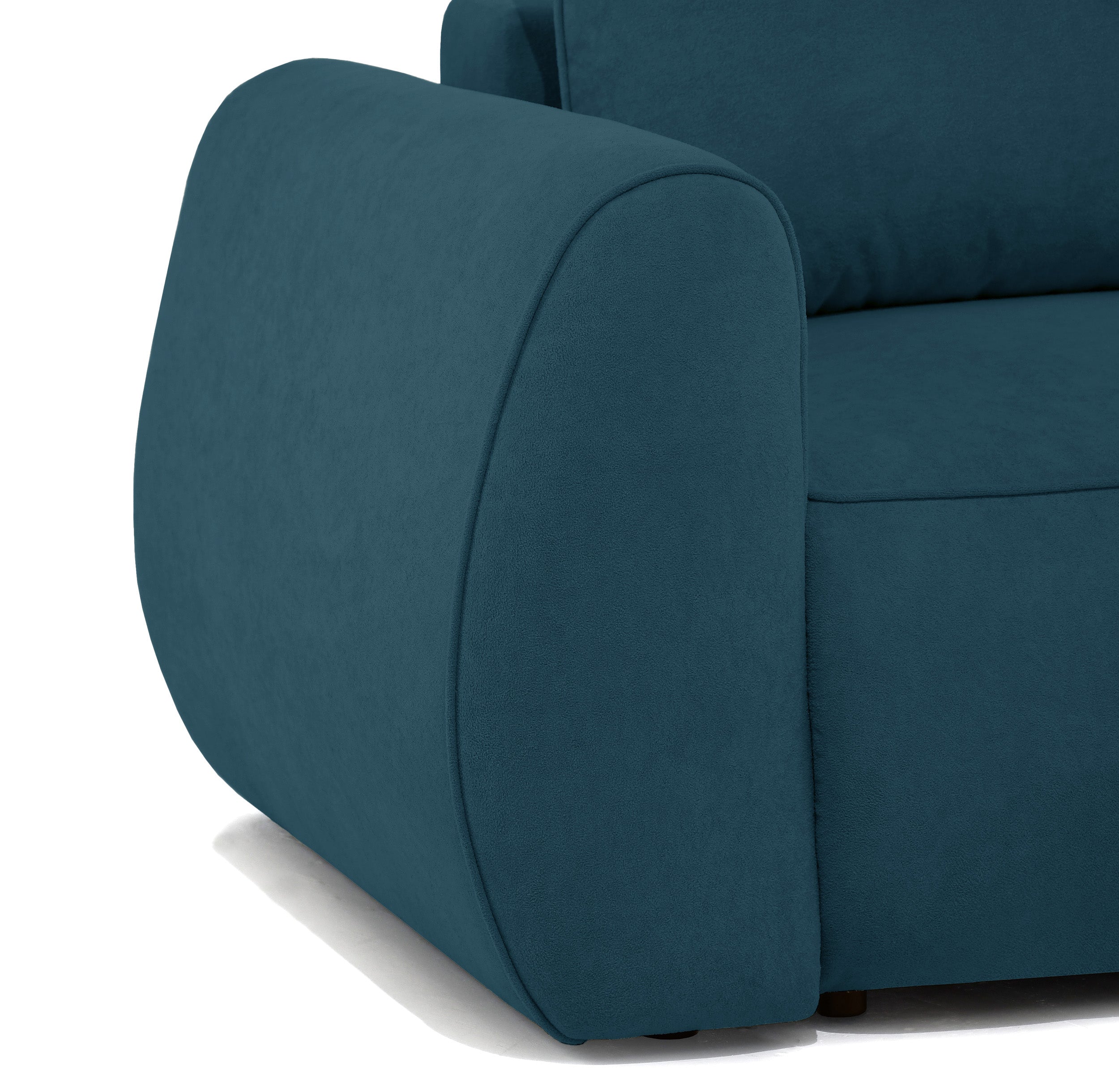 Ausziehbare Eckcouch Ruvea mit Stauraum, blau, hydrophobes Chenille