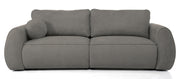 Ausziehbare Eckcouch Ruvea mit Stauraum, dunkelgrauer hydrophober Chenille-Stoff