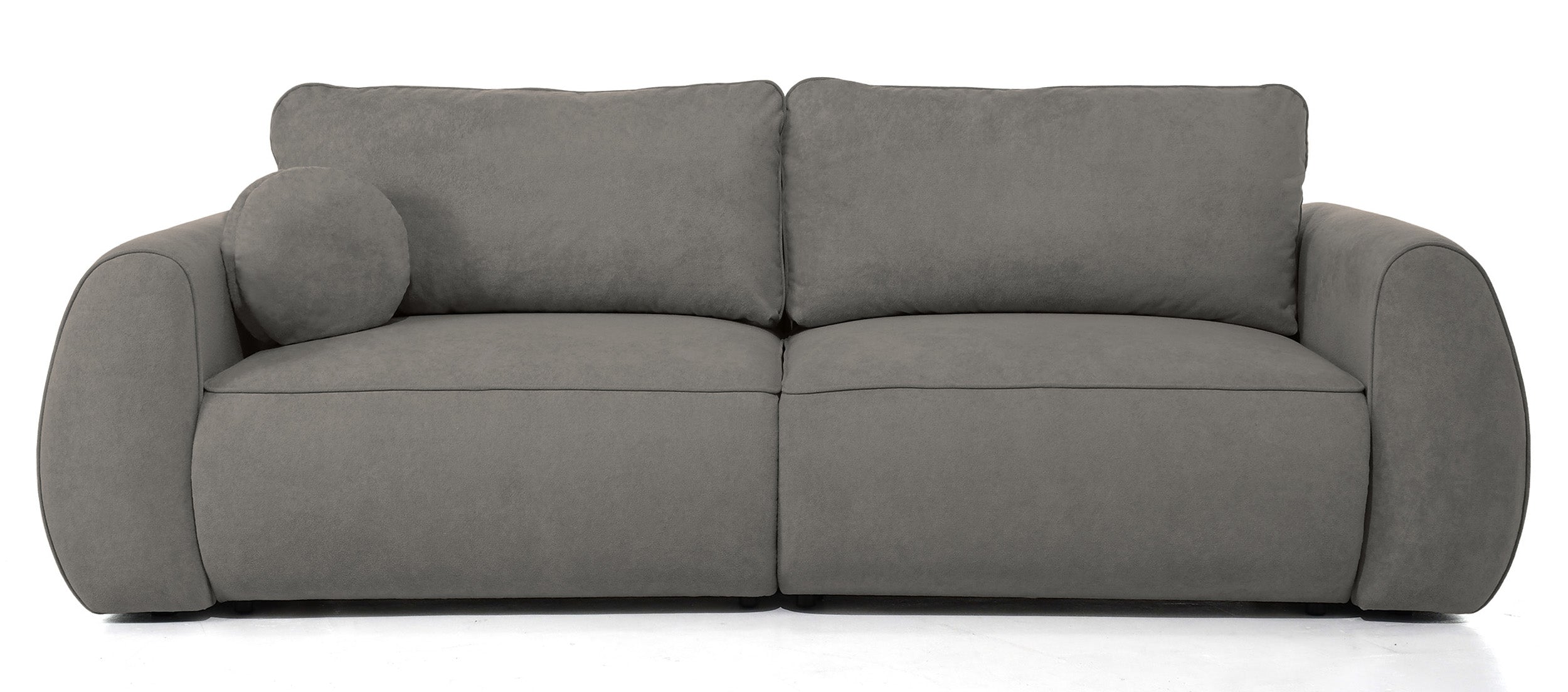 Ausziehbare Eckcouch Ruvea mit Stauraum, dunkelgrauer hydrophober Chenille-Stoff