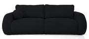 Schwarzes, ausziehbares Ecksofa Ruvea mit Stauraum, hydrophobes Chenillegewebe