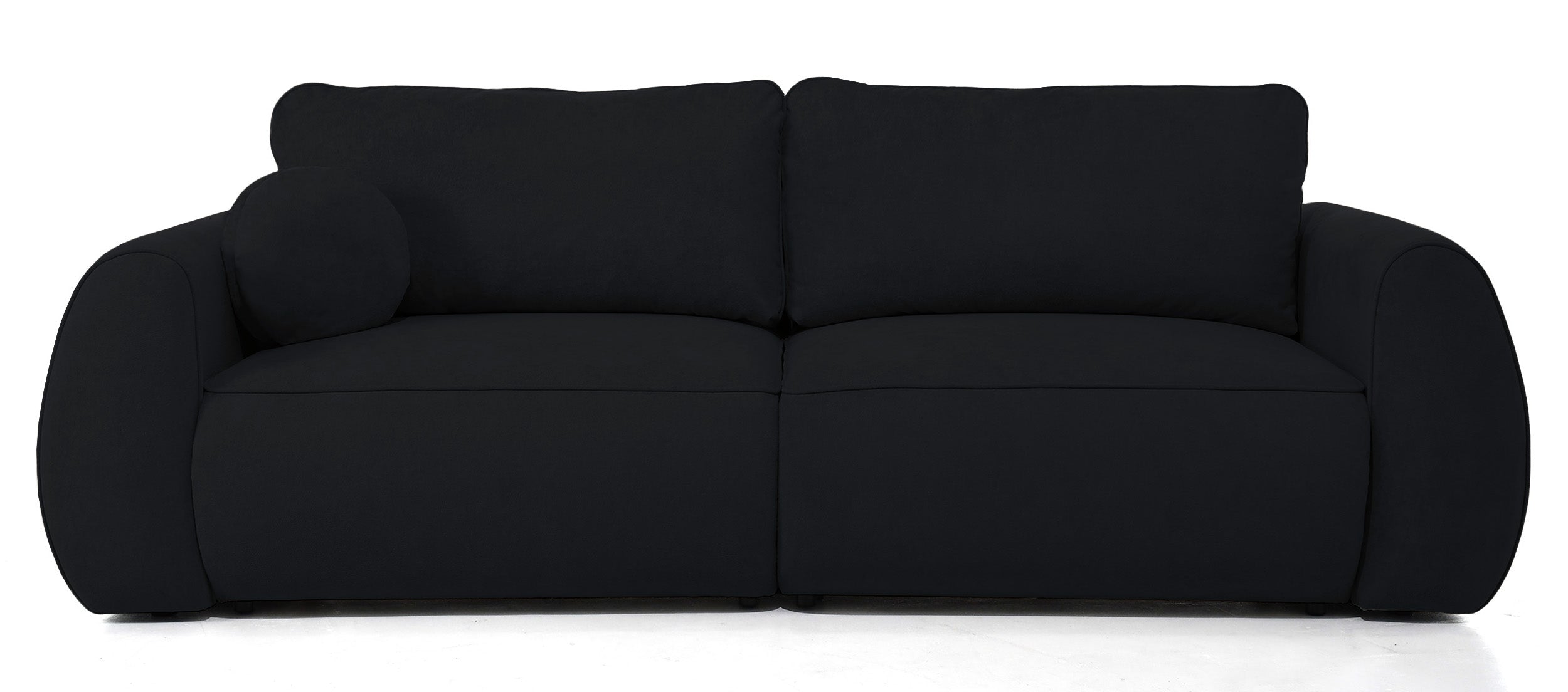 Schwarzes, ausziehbares Ecksofa Ruvea mit Stauraum, hydrophobes Chenillegewebe