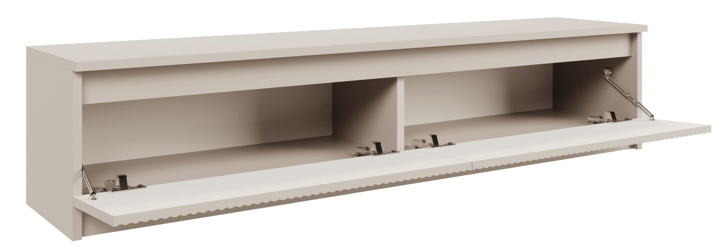 Zweiturige RTV-Kommode Sandia mit geriffelter Front, 139 cm, Kaschmir