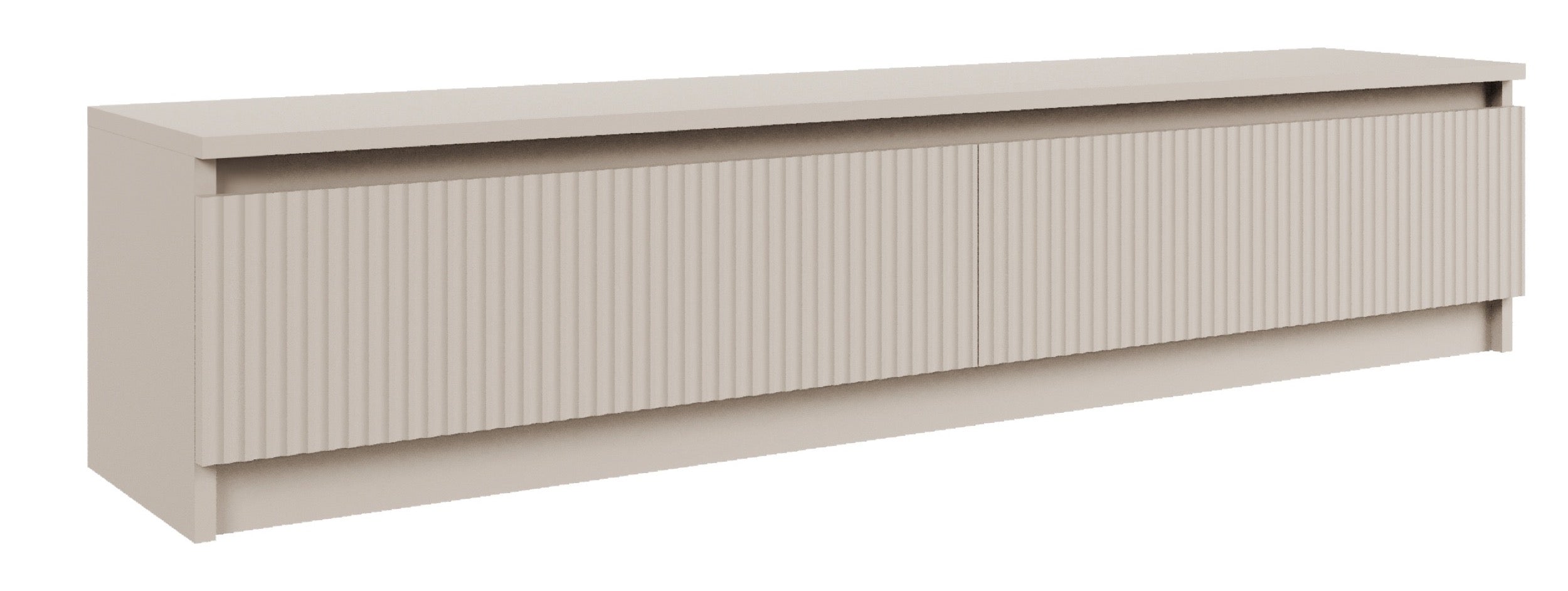 Zweiturige RTV-Kommode Sandia mit geriffelter Front, 139 cm, Kaschmir