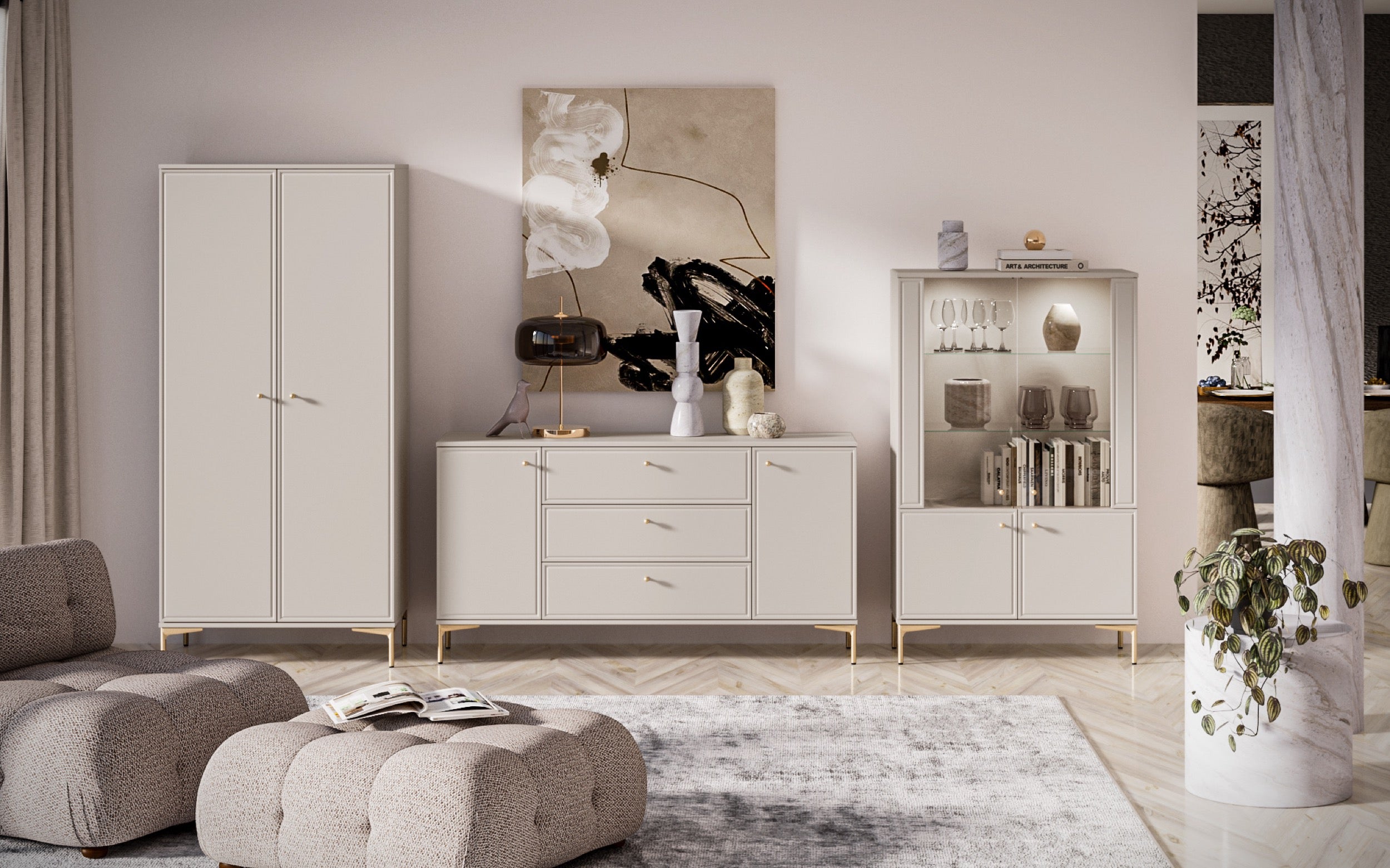 Zweiflügeliger Schrank Sandro 89 cm Kaschmir
