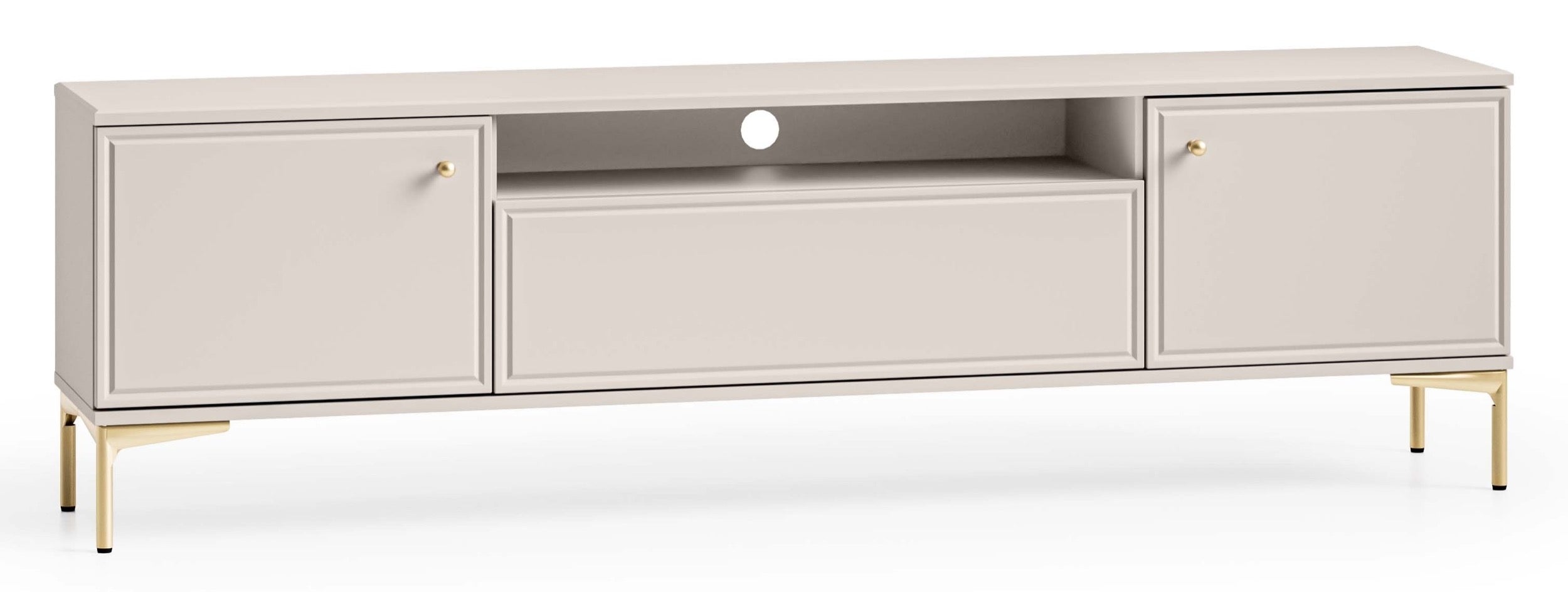 Zweittüriger RTV-Schrank Sandro mit Klappe und Nische, 180 cm, Kaschmir