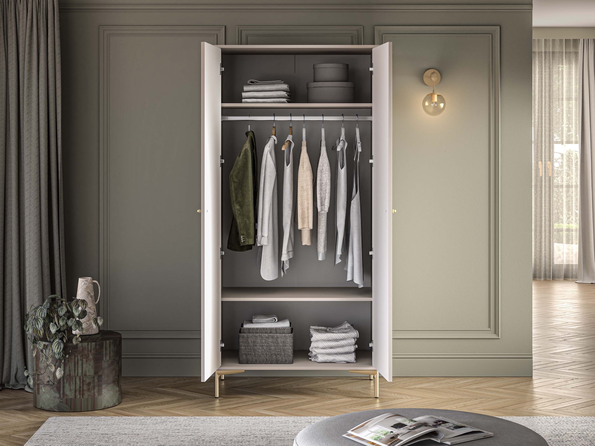 Zweiflügeliger Schrank Sandro 89 cm Kaschmir