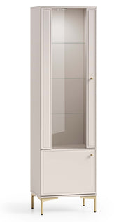 Zweiflügelige Vitrine Sandro mit Beleuchtung, 54 cm, Kaschmir