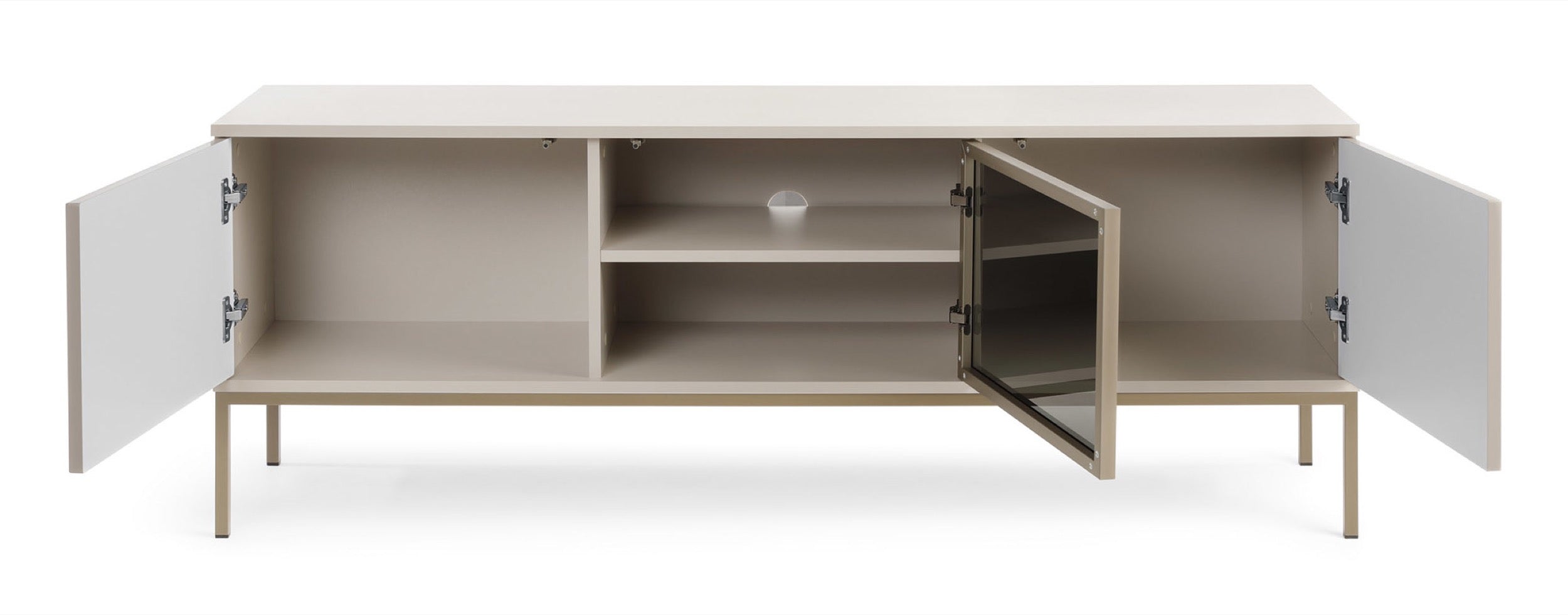 Drehtür-TV-Schrank Tosena mit LED-Beleuchtung, 154 cm, Kaschmir