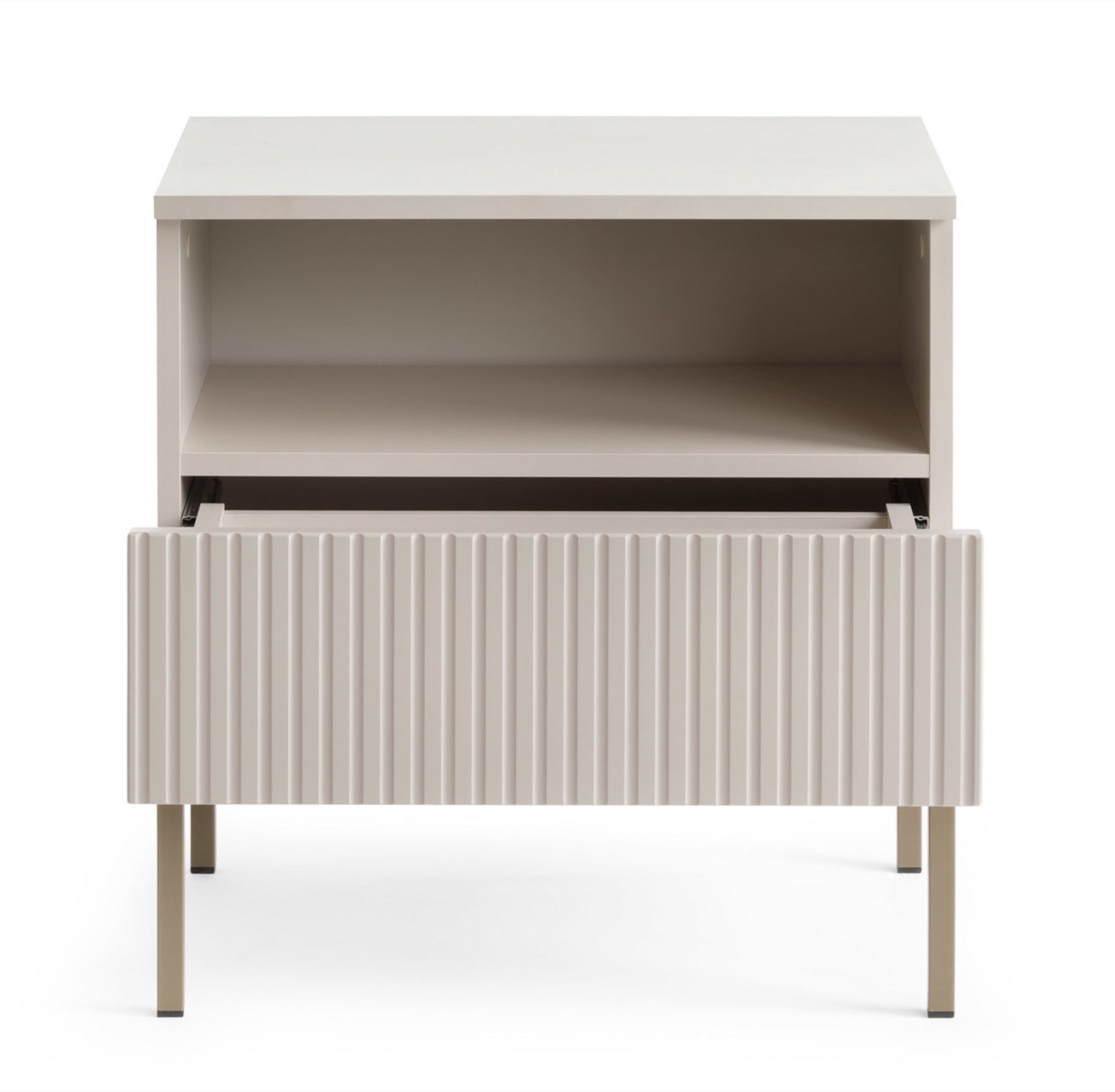 Nachttisch Tosena mit Schublade und LED-Beleuchtung 54 cm Kaschmir