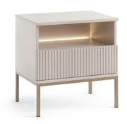 Nachttisch Tosena mit Schublade und LED-Beleuchtung 54 cm Kaschmir