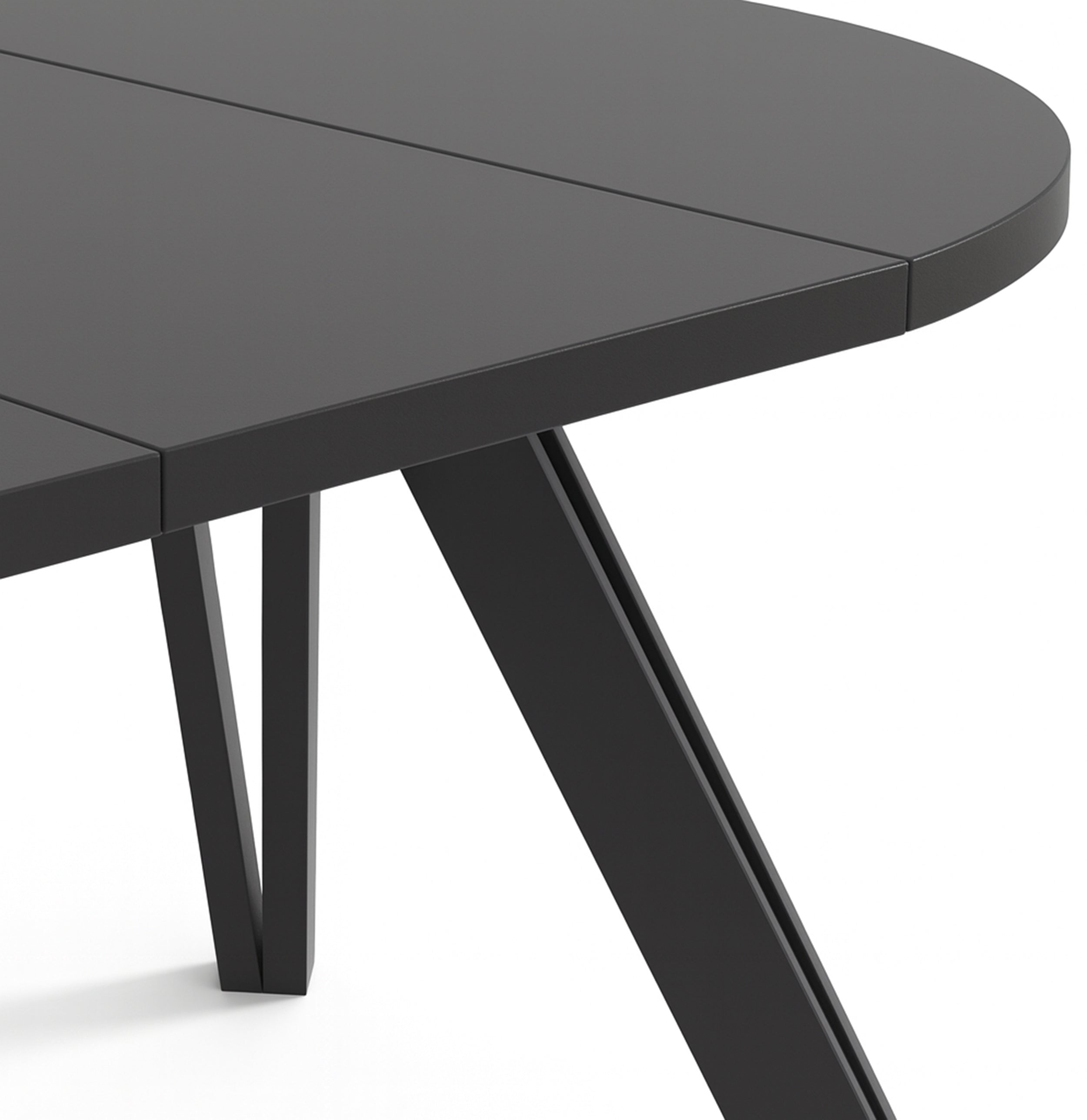Ausziehbarer Esstisch Nuuvel 100-180x100 cm schwarz