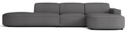 Modulares Ecksofa Sallmo, L-förmig, rechtsseitig, dunkelgrauer hydrophober Chenillestoff