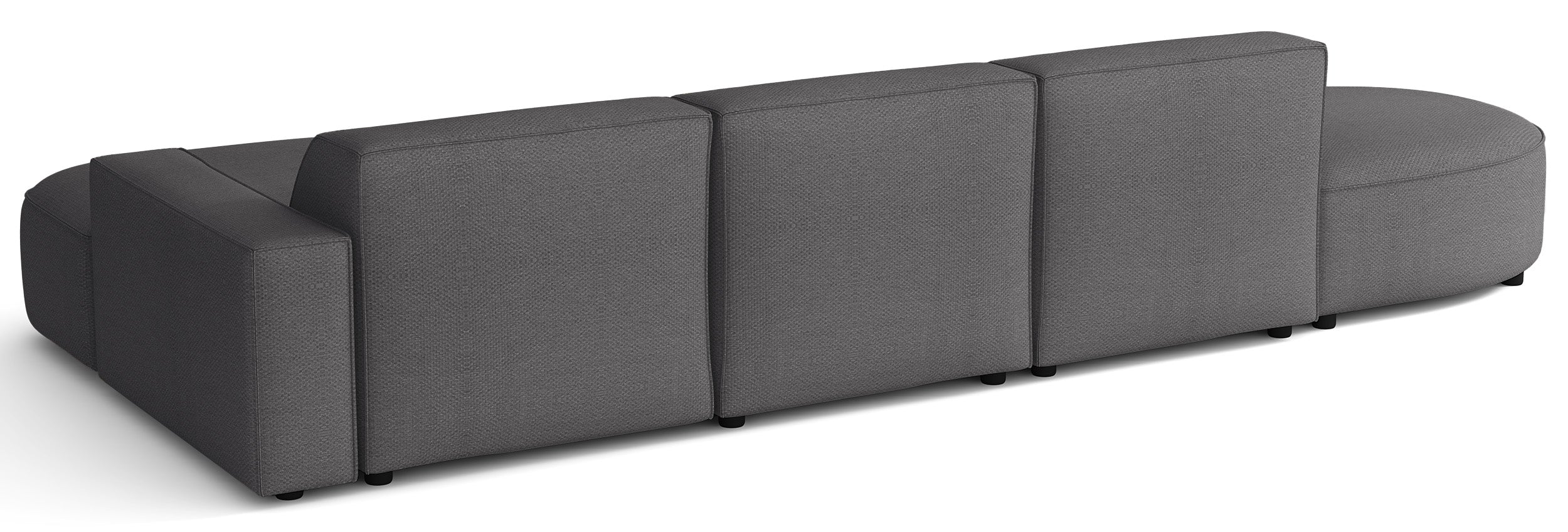 Modulares Ecksofa Sallmo, L-förmig, rechtsseitig, dunkelgrauer hydrophober Chenillestoff