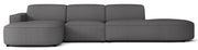 Modulares Ecksofa Sallmo L-förmig linksseitig dunkelgrauer hydrophober Chenille