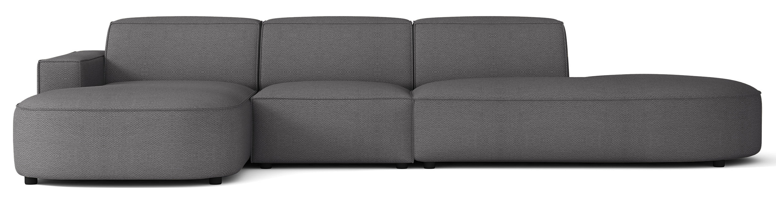 Modulares Ecksofa Sallmo L-förmig linksseitig dunkelgrauer hydrophober Chenille