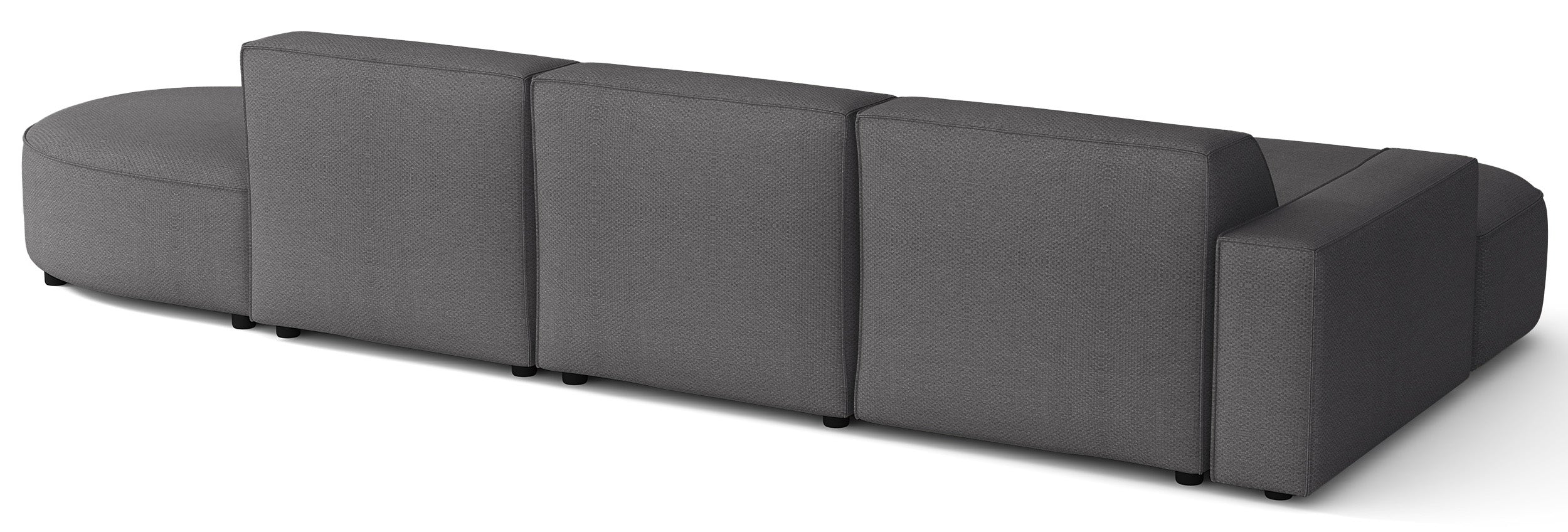 Modulares Ecksofa Sallmo L-förmig linksseitig dunkelgrauer hydrophober Chenille