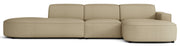 Modulares Ecksofa Sallmo, L-förmig, rechtsseitig, dunkelbeige, hydrophobes Chenille