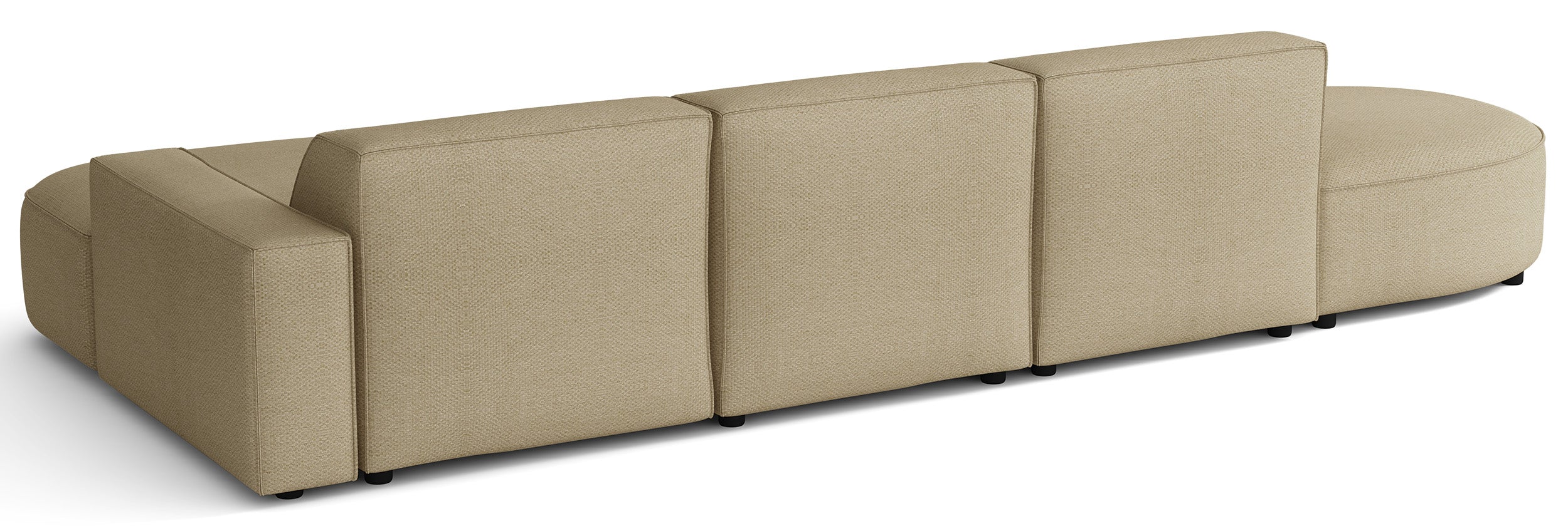 Modulares Ecksofa Sallmo, L-förmig, rechtsseitig, dunkelbeige, hydrophobes Chenille