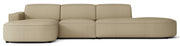 Modulares Ecksofa Sallmo L-förmig, linksseitig, dunkelbeige, hydrophobes Chenille