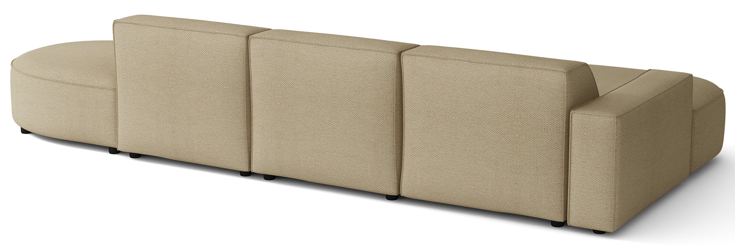 Modulares Ecksofa Sallmo L-förmig, linksseitig, dunkelbeige, hydrophobes Chenille