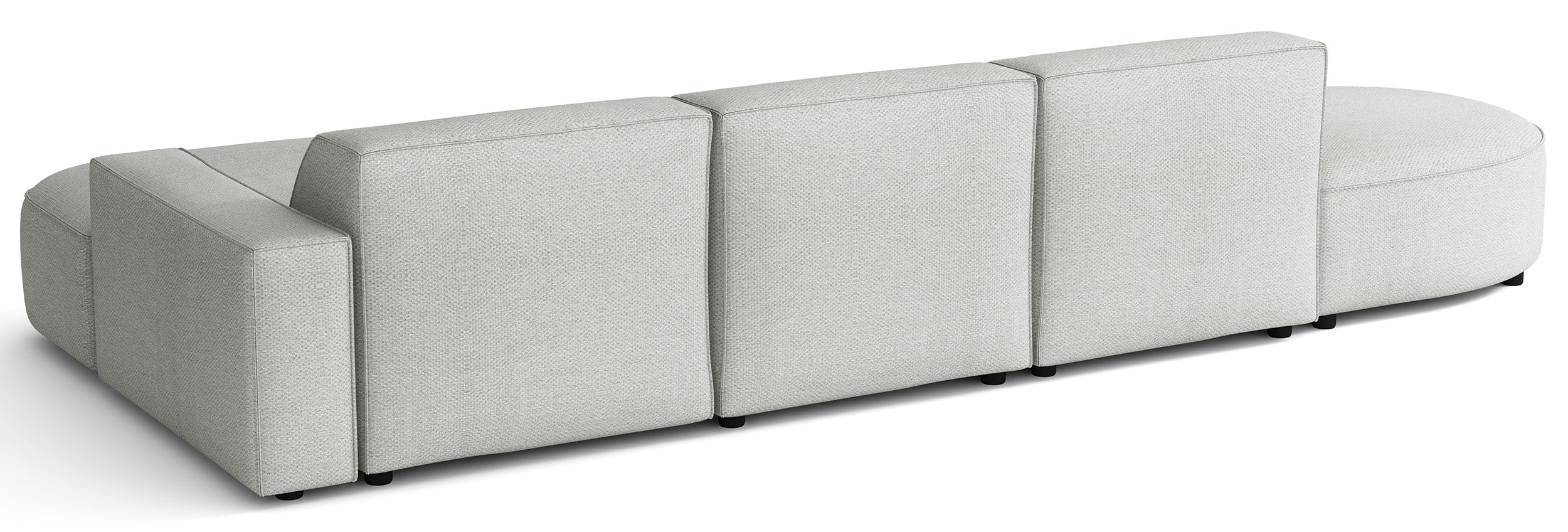 Modulares Ecksofa Sallmo, L-förmig, rechtsseitig, hellgrauer hydrophober Chenille-Stoff