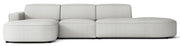 Modulares Ecksofa Sallmo L-förmig linksseitig hellgrauer hydrophober Chenille-Stoff