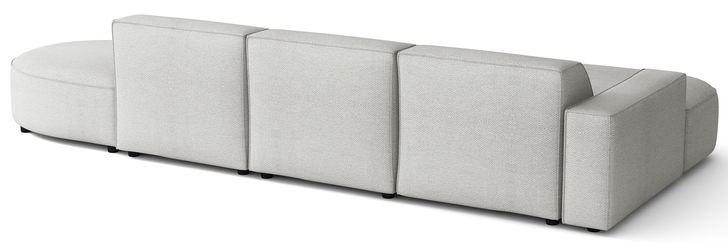 Modulares Ecksofa Sallmo L-förmig linksseitig hellgrauer hydrophober Chenille-Stoff