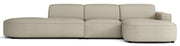 Modulares Ecksofa Sallmo L-förmig, rechtsseitig, grau-beige, hydrophober Chenille-Stoff