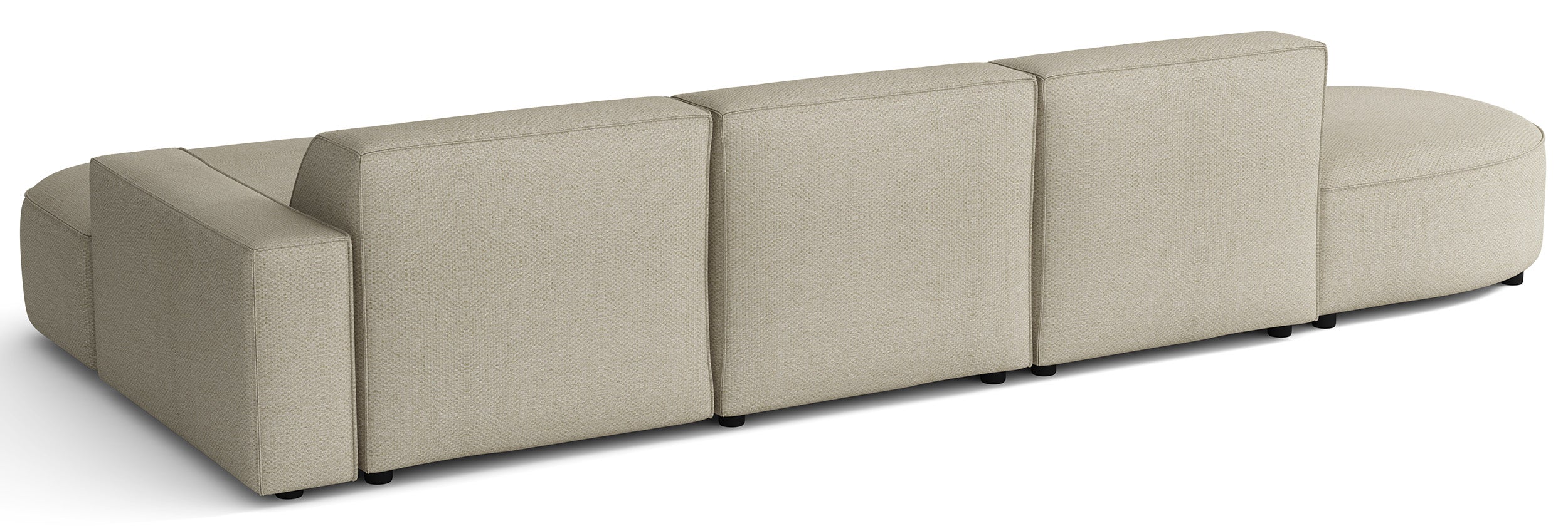 Modulares Ecksofa Sallmo L-förmig, rechtsseitig, grau-beige, hydrophober Chenille-Stoff