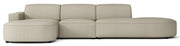 Modulares Ecksofa Sallmo L-förmig linksseitig, grau-beige, hydrophobes Chenille