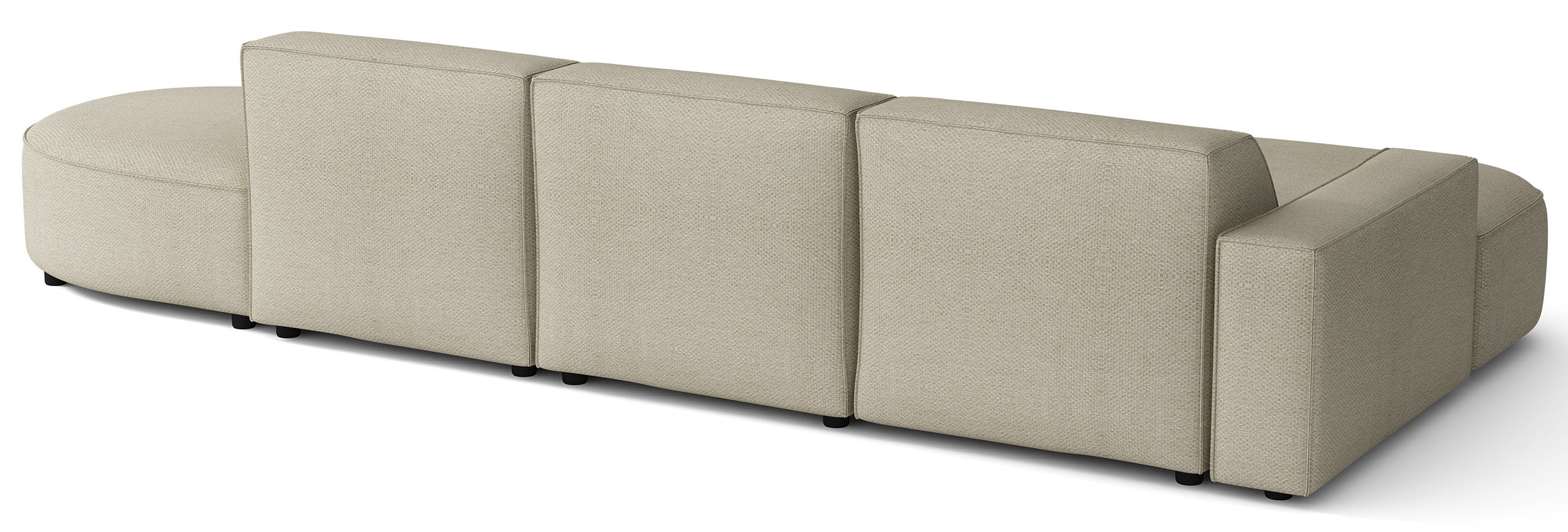 Modulares Ecksofa Sallmo L-förmig linksseitig, grau-beige, hydrophobes Chenille